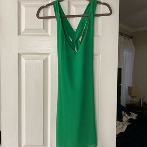 Green criss-cross back dress